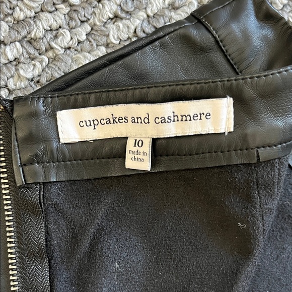 cupcakes & cashmere Black Faux Leather Zip-Front Pencil Skirt - Picture 3 of 4